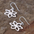 Sterling silver flower earrings, 'Thai Jasmine' - Handmade Brushed Sterling Silver Flower Earrings (image 2c) thumbail