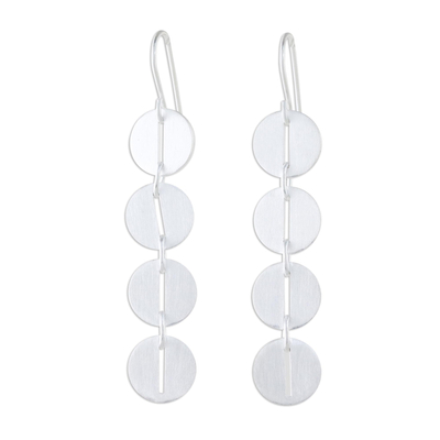 Sterling silver dangle earrings, 'Bold Symmetry' - Modern Sterling Silver Dangle Earrings