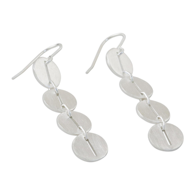 Sterling silver dangle earrings, 'Bold Symmetry' - Modern Sterling Silver Dangle Earrings