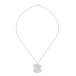Sterling silver pendant necklace, 'Chinese Zodiac Rabbit' - Handcrafted Sterling Silver Pendant Necklace