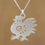 Sterling silver pendant necklace, 'Chinese Zodiac Rooster' - Fair Trade Sterling Silver Necklace (image 2) thumbail