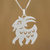 Sterling silver pendant necklace, 'Chinese Zodiac Goat' - Handmade Sterling Silver Pendant Necklace (image 2) thumbail