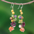 Pearl and amethyst drop earrings, 'Tropical Symphony' - Handmade Multigem Dangle Earrings (image 2) thumbail