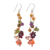 Pearl and amethyst drop earrings, 'Tropical Symphony' - Handmade Multigem Dangle Earrings thumbail