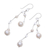 Pearl dangle earrings, 'White Iridescence' - Bridal Pearl Waterfall Earrings from Thailand (image 2c) thumbail