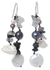 Pearl and onyx dangle earrings, 'Chimes' - Beaded Pearl and Onyx Earrings (image 2a) thumbail