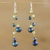Pearl dangle earrings, 'Gray Iridescence' - Hand Crafted Pearl Waterfall Earrings (image 2) thumbail