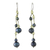 Pearl dangle earrings, 'Gray Iridescence' - Hand Crafted Pearl Waterfall Earrings thumbail