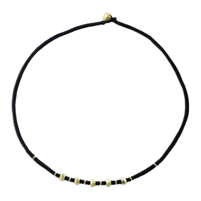 Gold plated braided necklace, 'Hill Tribe Splendor' - Gold plated braided necklace