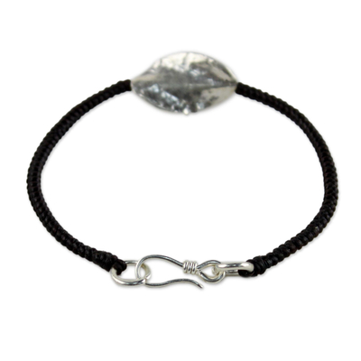 Silver braided bracelet, 'Dancing Leaf' - Silver Braided Bracelet