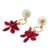 Pendientes de flores de orquídeas naturales - Pendientes colgantes de flores naturales tailandesas