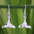 Sterling silver dangle earrings, 'Glistening Whale' - Sterling Silver Dangle Earrings from Thailand thumbail