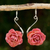 Natural rose flower earrings, 'Rose Romance' - Natural rose flower earrings thumbail