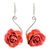 Natural rose flower earrings, 'Rose Romance' - Natural rose flower earrings