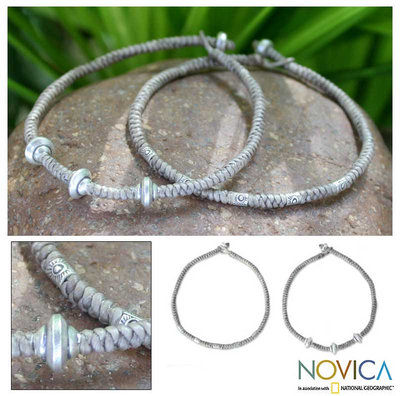 Beaded Wristband Bracelets (Pair) - Bold Pink Fortunes | NOVICA