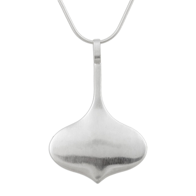 Sterling silver pendant necklace, 'Winter Song' - Unique Modern Sterling Silver Pendant Necklace from Thailand