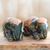 Celadon ceramic figurines, 'Emerald Elephant' (pair) - Celadon Ceramic Elephant Sculpture (Pair)