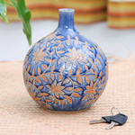 Celadon ceramic vase, 'Golden Jasmine' - Handcrafted Celadon Ceramic Vase from Thailand