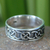 Men's sterling silver band ring, 'Love's Geometry' - Hand Crafted Men's Sterling Silver Band Ring thumbail