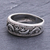 Sterling silver band ring, 'Moon Magic' - Hand Made Sterling Silver Band Ring from Thailand (image 2b) thumbail