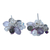 Pearl and amethyst flower earrings, 'Fuchsia Blossom' - Floral Multigem Button Earrings
