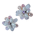 Pearl flower earrings, 'Pink Blossom' - Pearl flower earrings (image 2a) thumbail