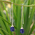 Lapis lazuli dangle earrings, 'Sublime' - Sterling Silver and Lapis Lazuli Dangle Earrings (image 2) thumbail