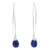 Lapis lazuli dangle earrings, 'Sublime' - Sterling Silver and Lapis Lazuli Dangle Earrings thumbail