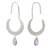 Amethyst dangle earrings, 'Moon Smile' - Amethyst dangle earrings
