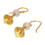 Gold vermeil rose quartz earrings, 'Star Fruit' - Gold vermeil rose quartz earrings