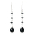 Onyx dangle earrings, 'Lady' - Unique Sterling Silver and Onyx Earrings thumbail