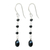 Onyx dangle earrings, 'Lady' - Unique Sterling Silver and Onyx Earrings (image 2b) thumbail