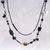 Smoky quartz and onyx heart necklace, 'Love Night' - Smoky quartz and onyx heart necklace (image 2b) thumbail