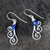 Lapis lazuli dangle earrings, 'Chiang Mai Dew' - Artisan Crafted Sterling Silver and Lapis Lazuli Earrings (image 2c) thumbail