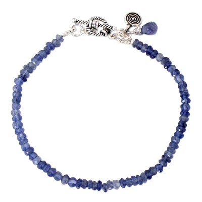 Iolite beaded bracelet, 'Creative Twilight' - Beaded Iolite Bracelet