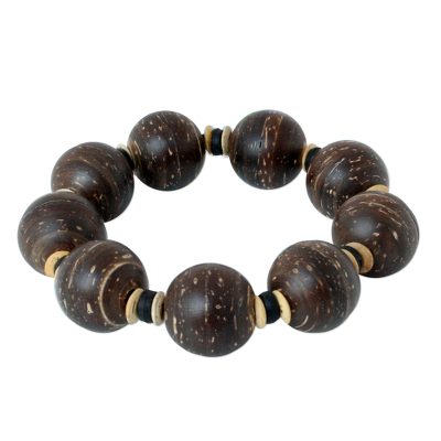 Hand Made Coconut Shell Beaded Bracelet