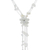 Rainbow moonstone and pearl flower necklace, 'Fantasy' - Rainbow moonstone and Pearl Flower Necklace (image 2a) thumbail