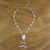 Rainbow moonstone and pearl flower necklace, 'Fantasy' - Rainbow moonstone and Pearl Flower Necklace (image 2b) thumbail