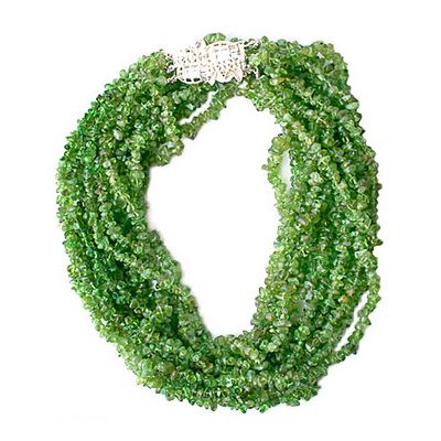 Peridot  torsade necklace, 'Lime Mist' - Peridot  torsade necklace