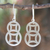 Sterling silver dangle earrings, 'Circle Family' - Artisan Crafted Modern Sterling Silver Dangle Earrings (image 2) thumbail