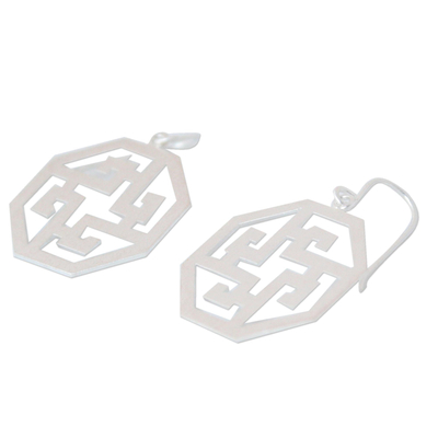 Sterling silver dangle earrings, 'Charm and Fortune' - Sterling silver dangle earrings
