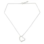 Sterling silver pendant necklace, 'Living Love' - Fair Trade Heart Shaped Sterling Silver Pendant Necklace
