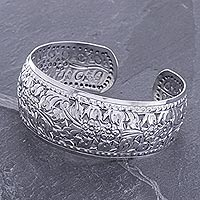 Sterling silver cuff bracelet, Precious Garland