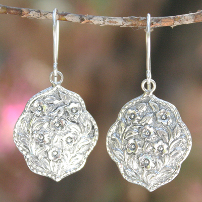 Sterling silver flower earrings, 'Spring Bouquet' - Sterling Silver Flower Earrings