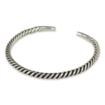 Men's sterling silver cuff bracelet, 'Thai Swirl' - Men's Artisan Crafted Sterling Silver Cuff Bracelet