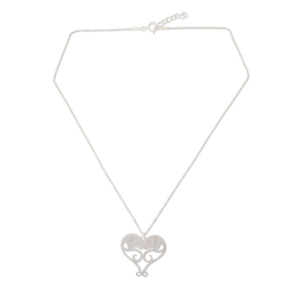 Herz-Halskette aus Sterlingsilber - Handgefertigte Halskette mit Anhänger aus Sterlingsilber