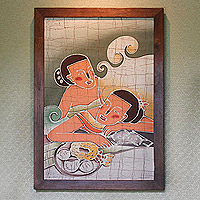 Arte batik, 'Amigos' - Arte batik