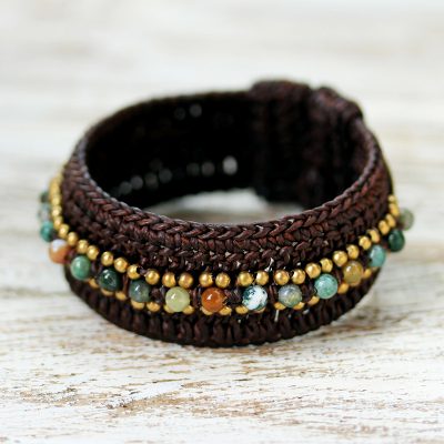 Agate cuff bracelet, 'Thai Supreme' - Agate Cuff Bracelet from Thailand