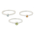 Peridot, topaz, and citrine stacking rings, 'Spring Rainbow' (set of 3) - Peridot and Citrine Stacking Rings (Set of 3) thumbail