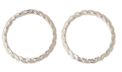 Sterling silver stacking rings, 'Shining Braid' (pair) - Sterling Silver Stacking Rings (Pair)